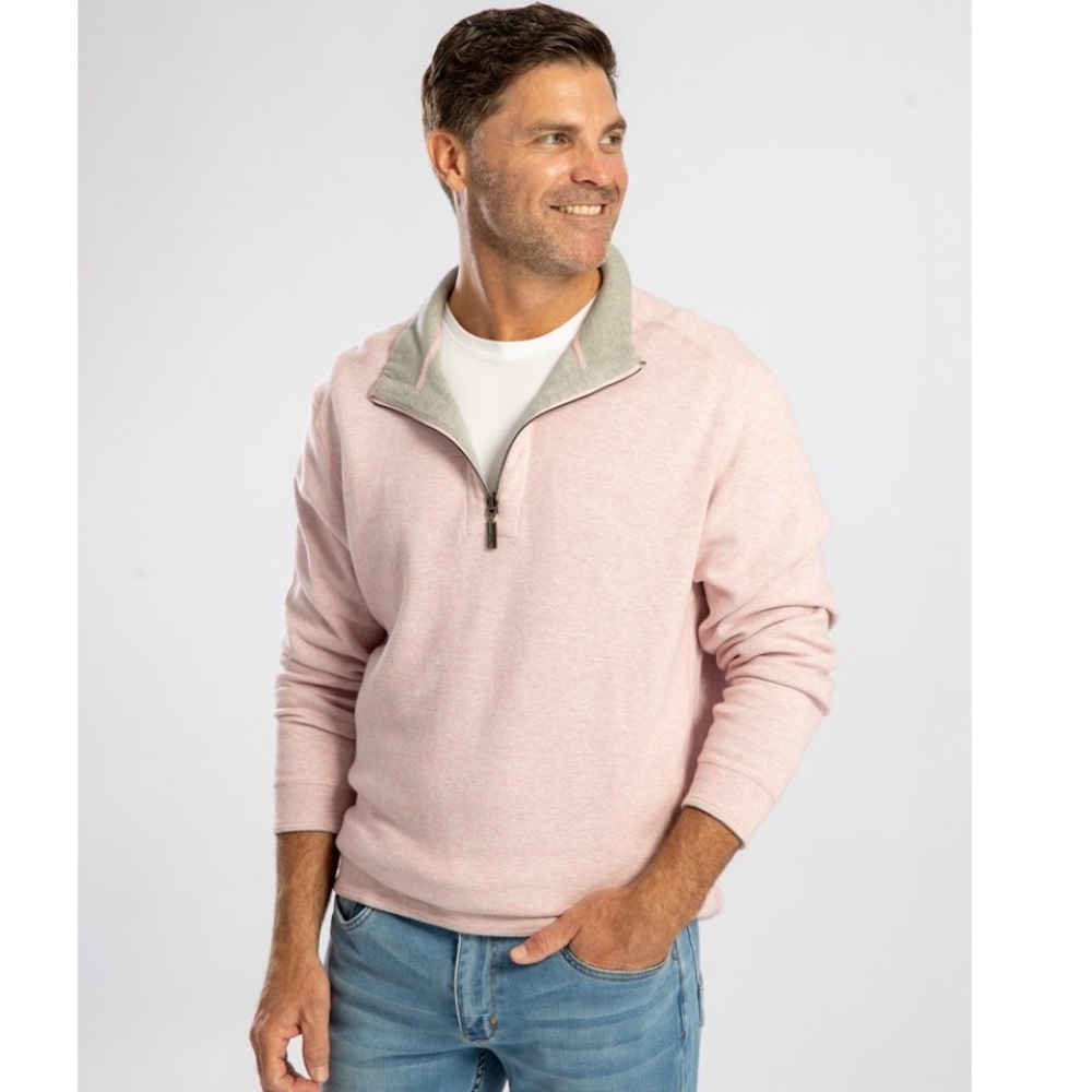 Tommy Bahama Flipshore Half-Zip Reversible Sweatshirt Teal/Grey Color Combo, XL